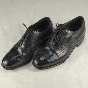 Florsheim Lafayette Wingtip Oxford Brogue Black Leather Mens Dress Shoes Size 10
